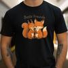 T-Shirt Men Squirrel and Fox Motif Cotton Size S To 5XL