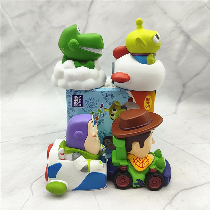 Toy Story Montanha Russa das Nuvens Figuras Buzz Woody Pvc Caixa Surpresa Modelos Colecionáveis 5.5-6cm
