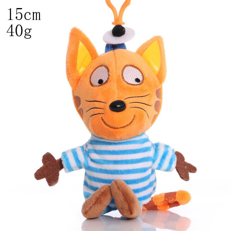 Russian My Family Three Happy Kittens Cats Plush Toy Cookie Candy Pudding Anime Cat Plush Soft Stuffed Toys