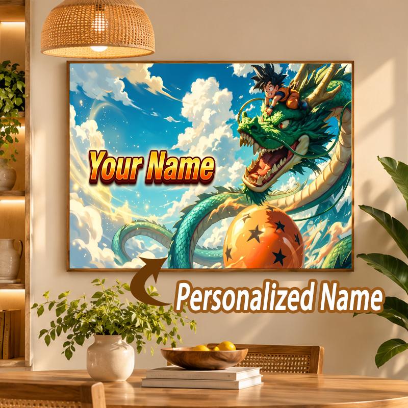 Dragon Ball Goku Custom Name Diamond Painting Personalized 5D Full Drill DIY Diamond Art Home Decor