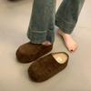Winter Short Plush Women Mules Slippers Casual Shallow Slip On Ladies Comfort Outdoor Platform Flats House Cotton Shoes
