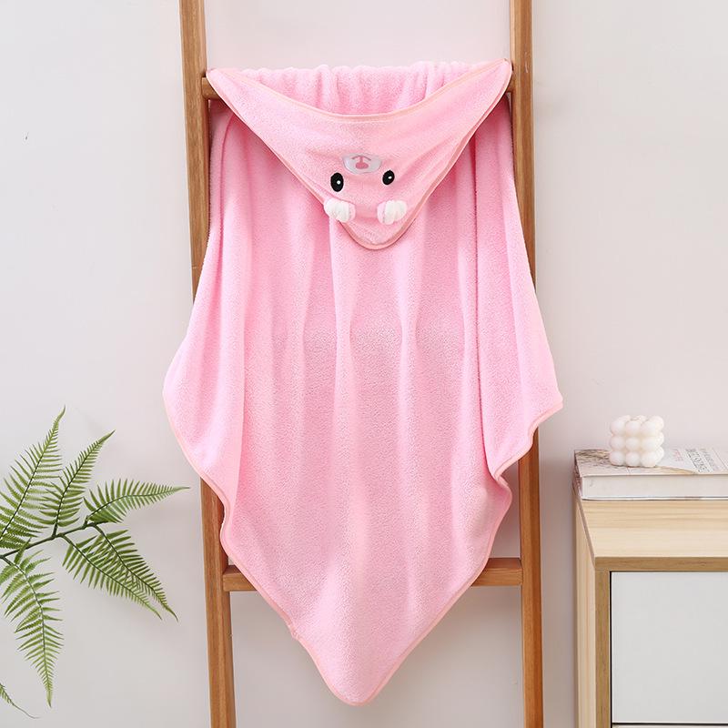 Baby Hooded Cartoon Bath Towel & Coral Fleece Swaddle Blanket