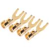4PCS 45 Degree Fork Spade Speaker Connector Fork Speaker Wire Connector  For AV Receivers