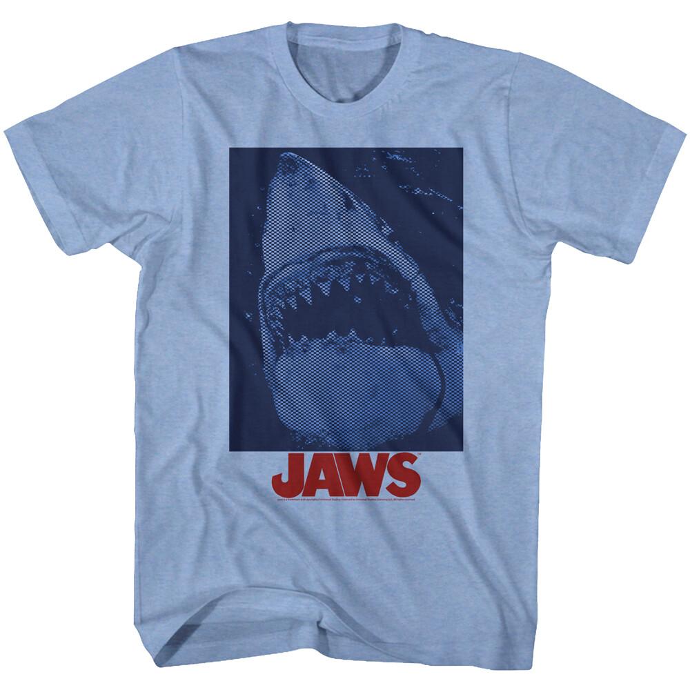 Jaws 70 Thriller Movie Big Great White Shark Jaw Full Of Teeth Men T Shirt S
