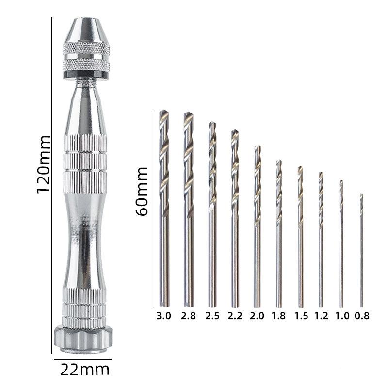 Drilling Rotary Tool Manual Twist Drill Bit Watchmaker Pin Vice Watch Repair Tools 0.8-3.0mm Mini Hand Drill Woodworking Tools