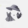 Polyester Sun Shield Cap With Wide Brim And Detachable Face Mask For Outdoor Activities