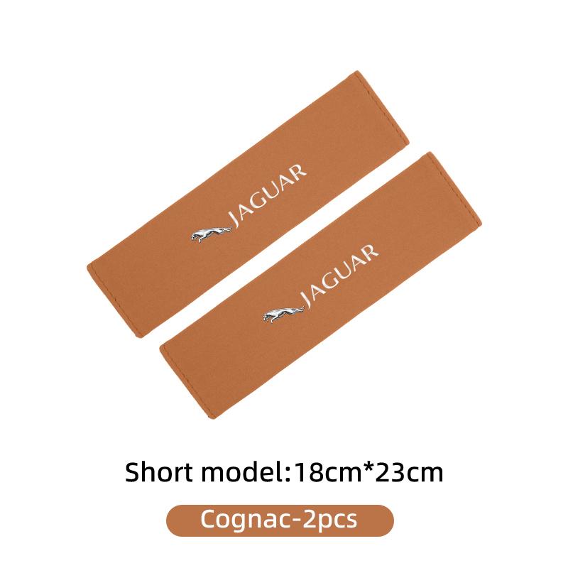 Suede Car Seat Safety Belt Shoulder Protection Mat Badge Accessories For Jaguar XF XJ XE XK S-Type F-Type X-Type F-Pace I-Pace