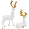 2Pcs Modern Deer Desktop Ornament Creative Elk Figurine Resin Reindeer Sculpture  Desktop Ornament