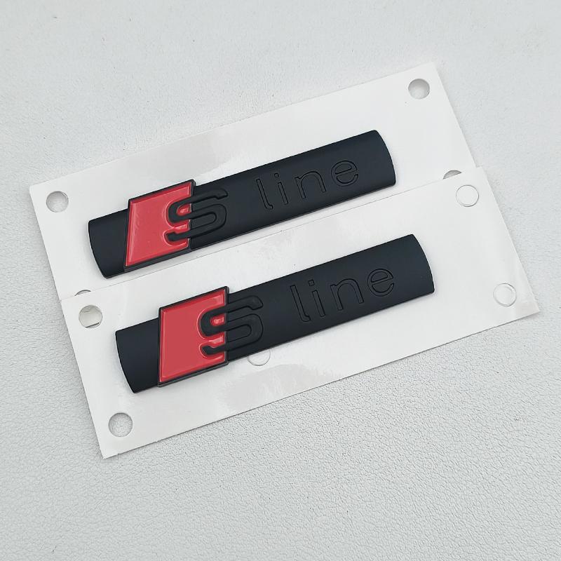 2pcs ABS S Line Logo Sline Badge Car Fender Side Emblem For  qwe12 A3 A4 A5 A6 A7 A8 A1 A2 Q2 Q3 Q4 Q5 Q7 Q8 S3 S4 S5 S6 S7 TT RS