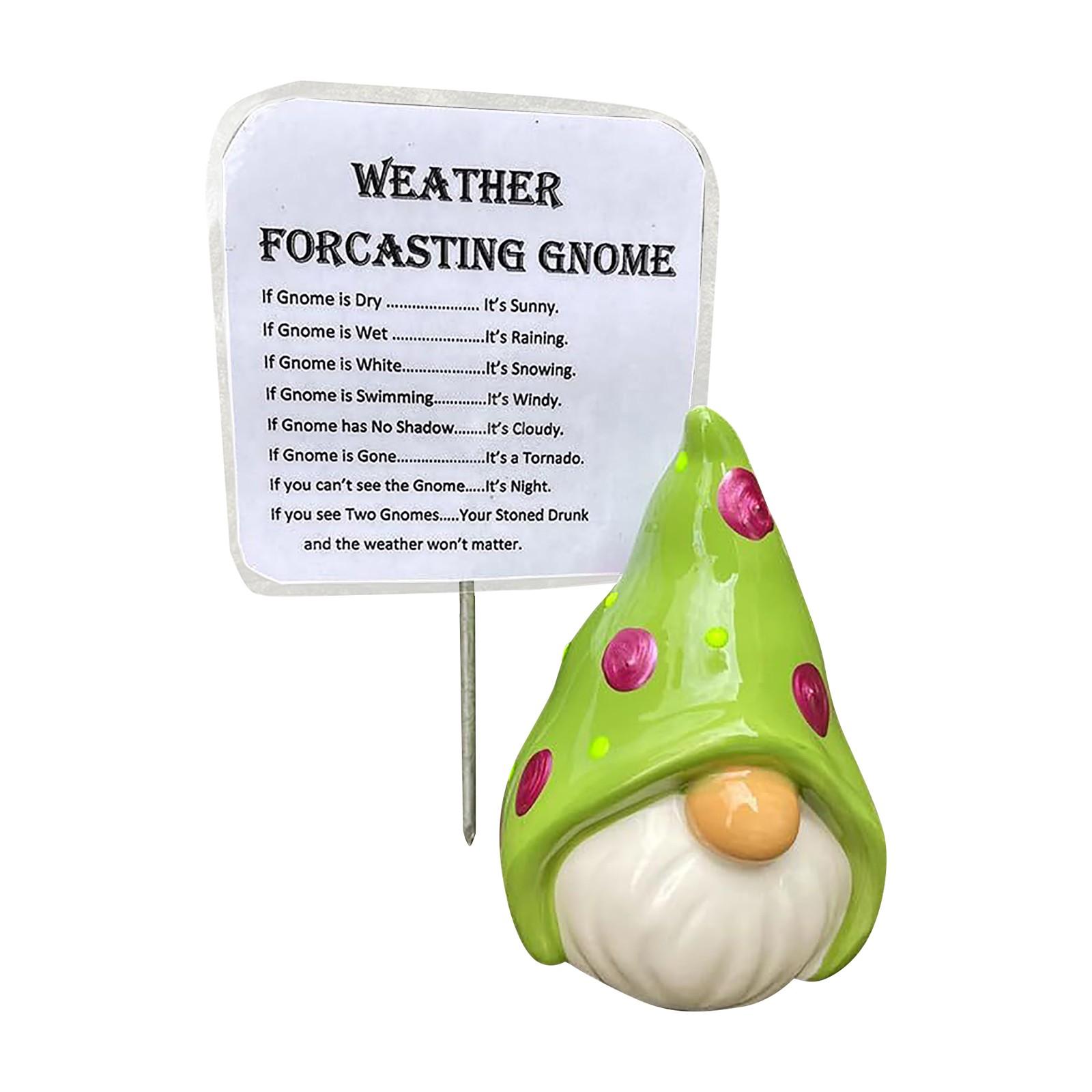 

Funny Weather Forecasting Gnome, Garden Gnome Statue For Your Garden Weather Forecaster Funny Sign Unique Gift Garden Decor Spring Gnome зелений
