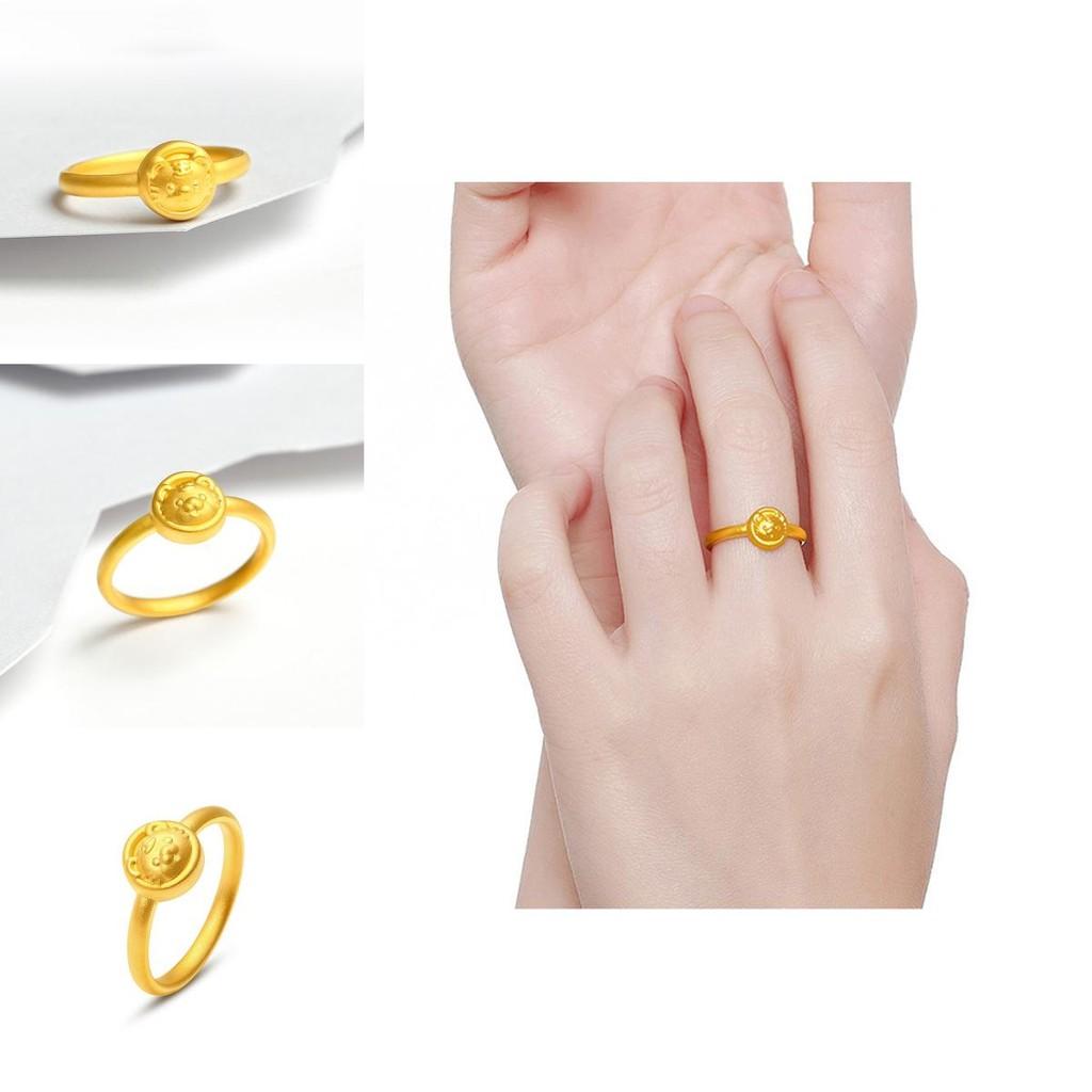 Whimsical Gold-plated Brass Tiger Ring Captivating Cartoon Style For Unique Gift Giving