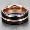 Fashion 8mm Men Tungsten Wedding Rings for Men Luxury Rose Gold Color Stainless Steel Rings Wedding Party Jewelry Drop Shipping