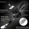 Alloy Retractable Key Reel Black Wire Rope Holder Portable Carabiner Clip  Outdoor Backpack Use