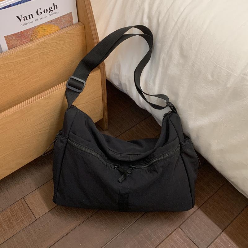 Women Casual Simple Large Capacity Shoulder Bag Lightweight Versatile Crossbody Canvas Bag Casual and Versatile Crossbody Bags чёрный