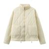 Chaqueta Acolchada Corta para Mujer con Cuello Alto, Manga Larga, Corte Holgado, Estilo Urbano, Cremallera Frontal, Ropa de Abrigo Informal