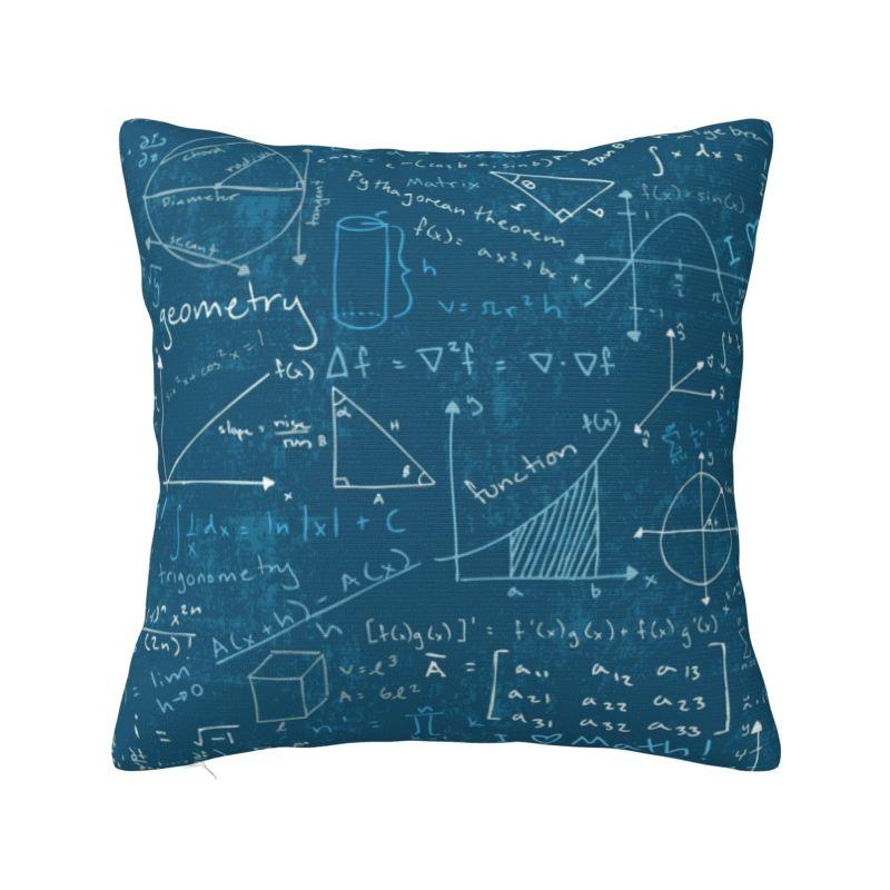 Mathematics Formulas Math Numbers Luxury Pillow Cover Home Decorative Geek Science Puzzle Sofa Cushion