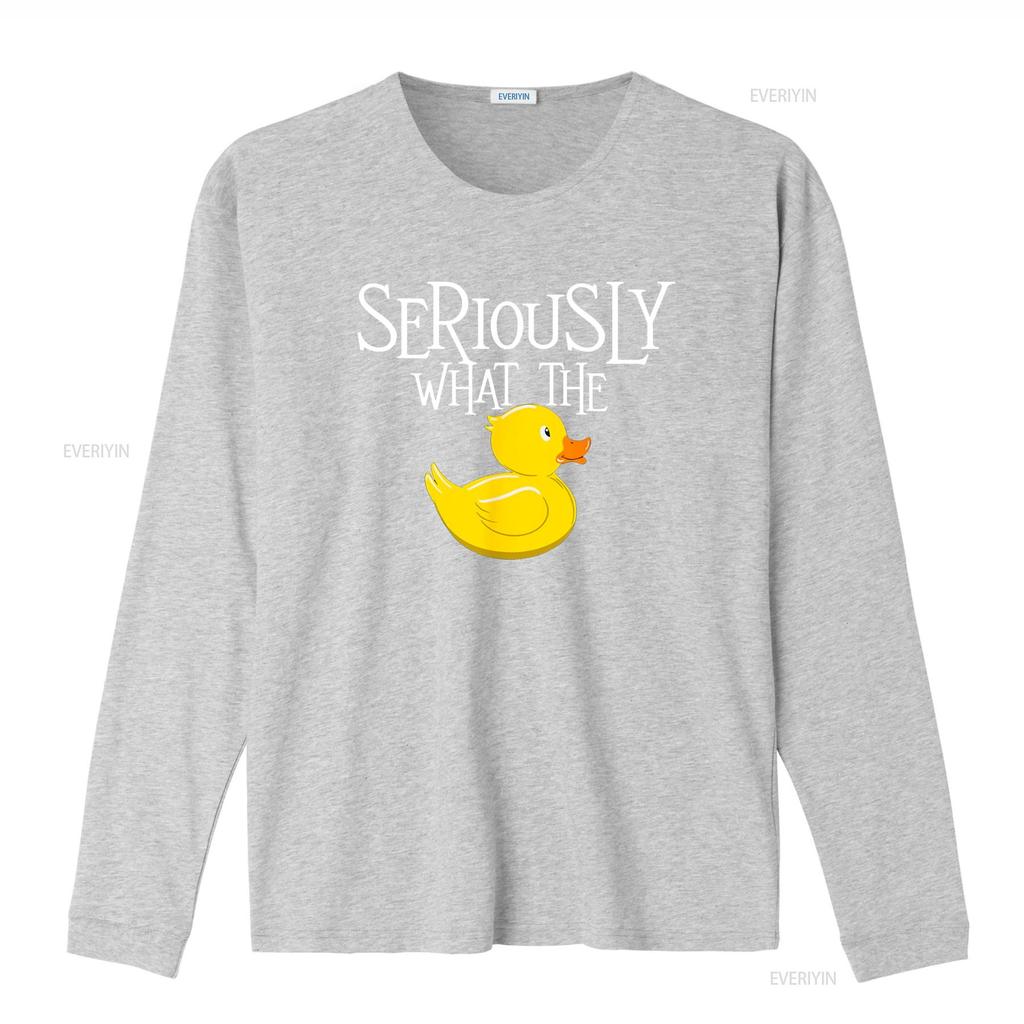 Seriously What The Duck Lover Pun T Shirt Vintage Washed Slightly Stretched Designer Clothes Versatile Streetwear