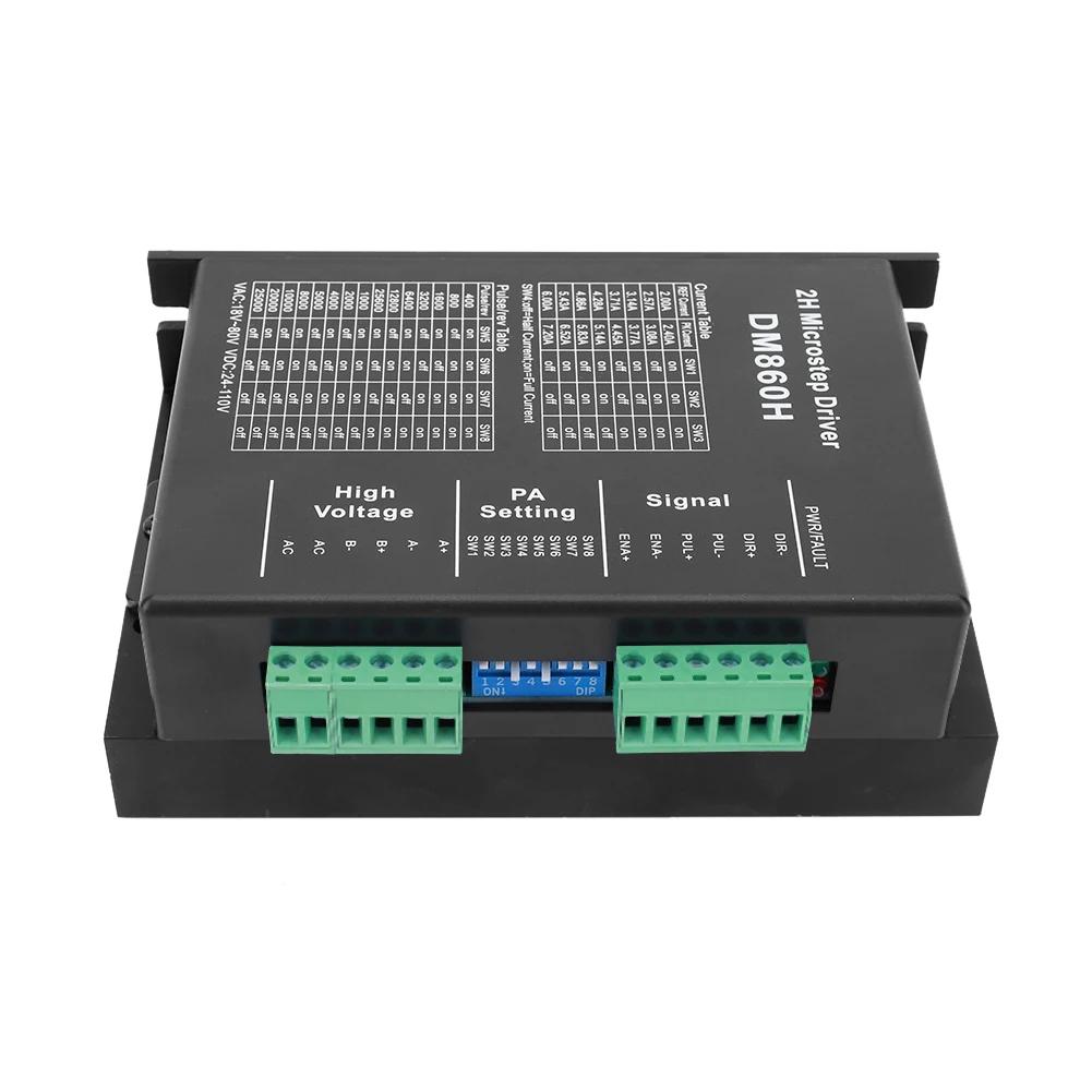 DM860H DM860 Stepper Motor Drive 0-200khz 2 Phase Stepper Motor Controller AC18-80V Or DC 24-110V Suit For Nema34 Stepper Motor