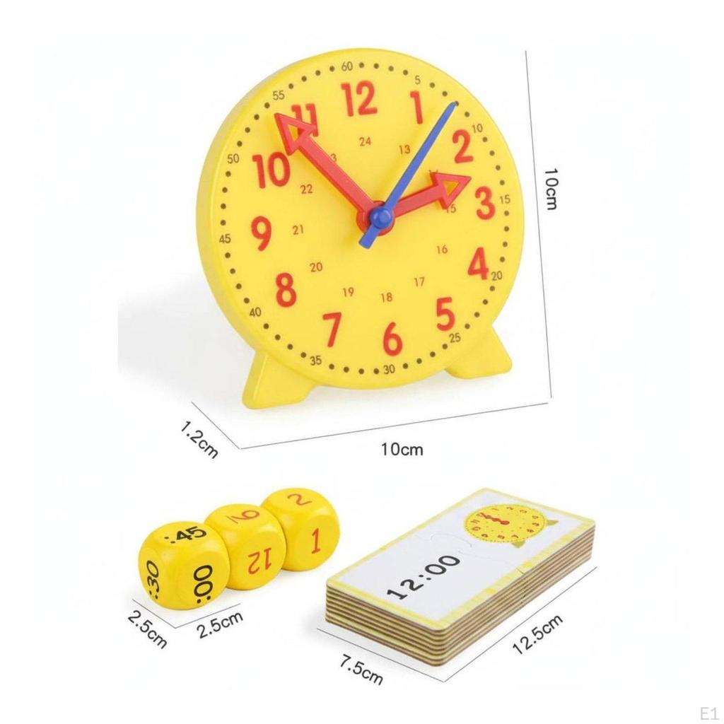 Time Learning Kit HandsOn Activity Telling Game Early Math Skills Clock Puzzle Set for