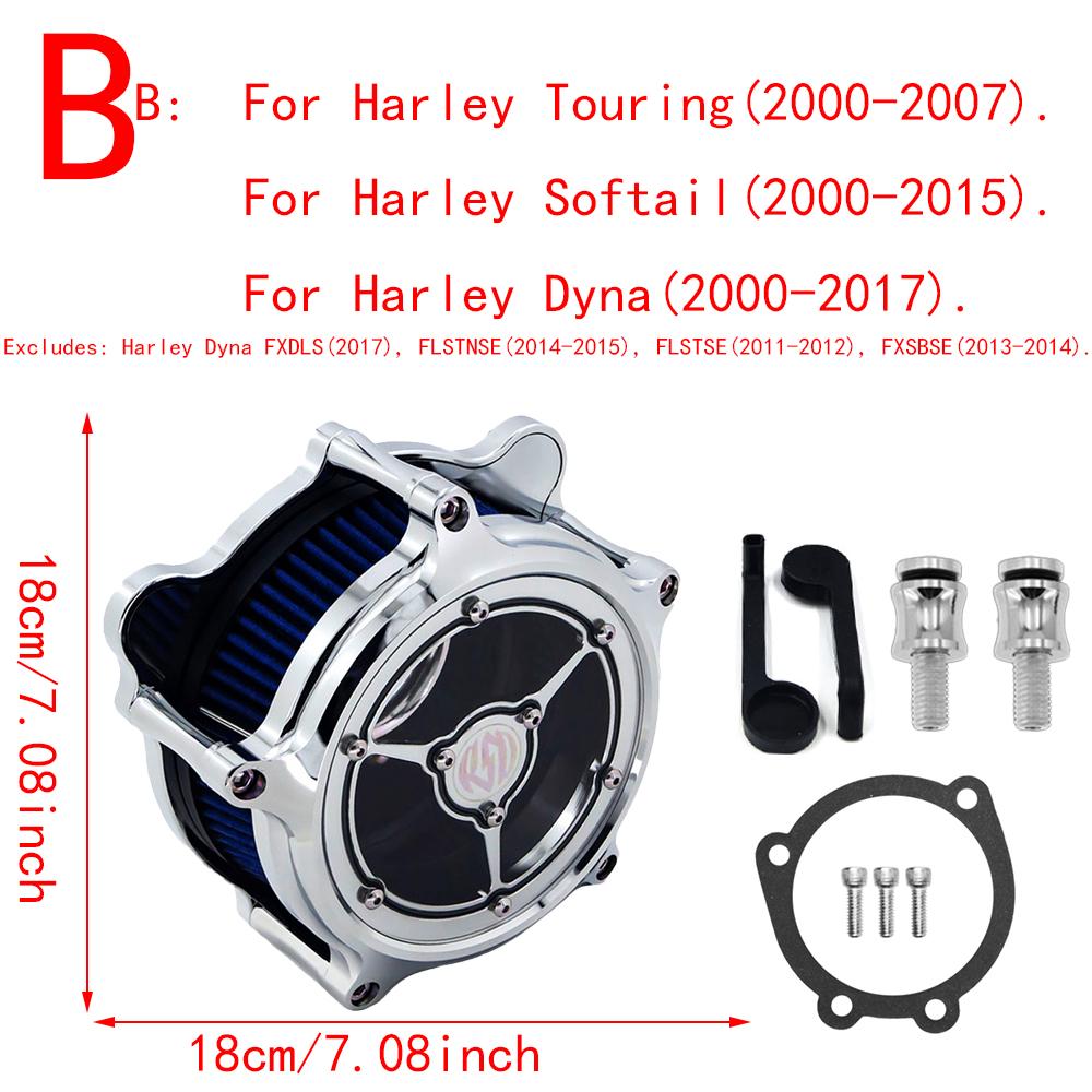 RSD Clarity Air Cleaner Intake Filter Chrome For Harley Sportster Iron 883 1200 Dyna Softail FXSTC Fat Bob Touring FLHT FLHTC