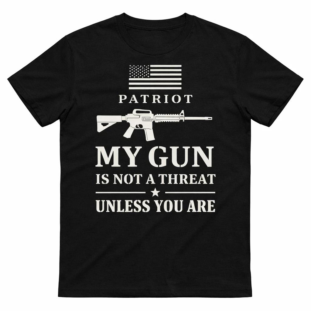 My Gun Is Not A Threat Shirt, Patriotic 2nd Amendment Tee, Pro Gun T-Shirt M