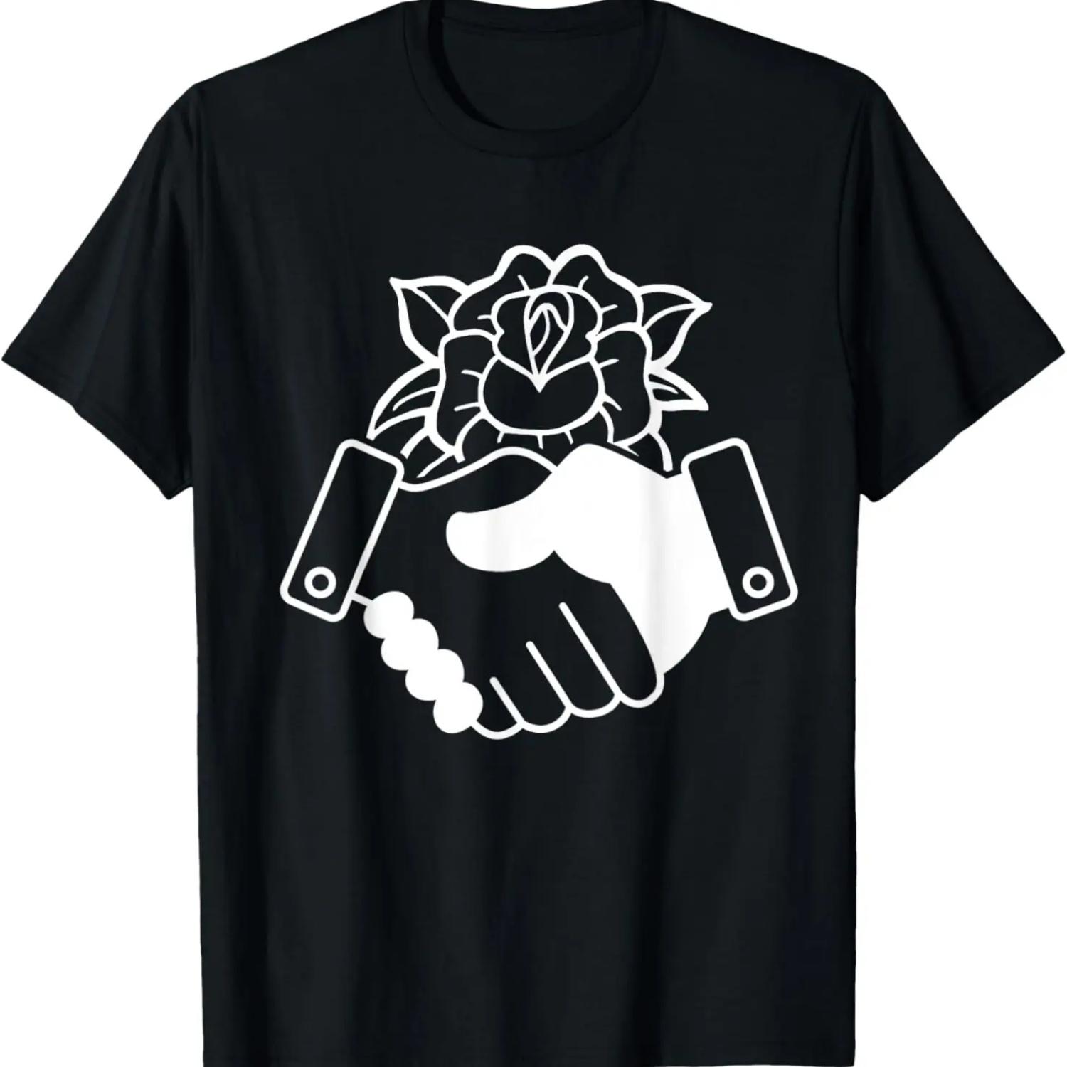 

Democratic Socialism Socialist of America Rose Handshake T-Shirt XXXXXL чёрный