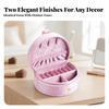 Compact Velvet Jewelry Box with Snap Closure Elegant Round