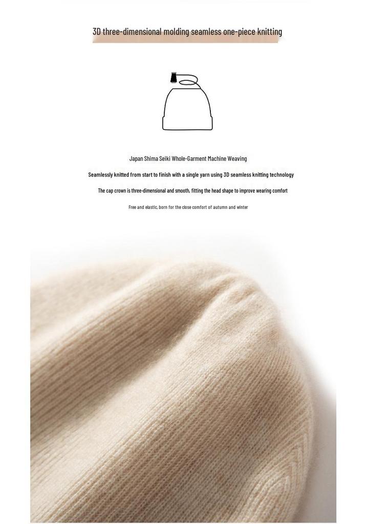 Unisex Double-Layer Cashmere Knit Hat – Warm Slouchy Beanie with Ear Protection for Autumn/Winter