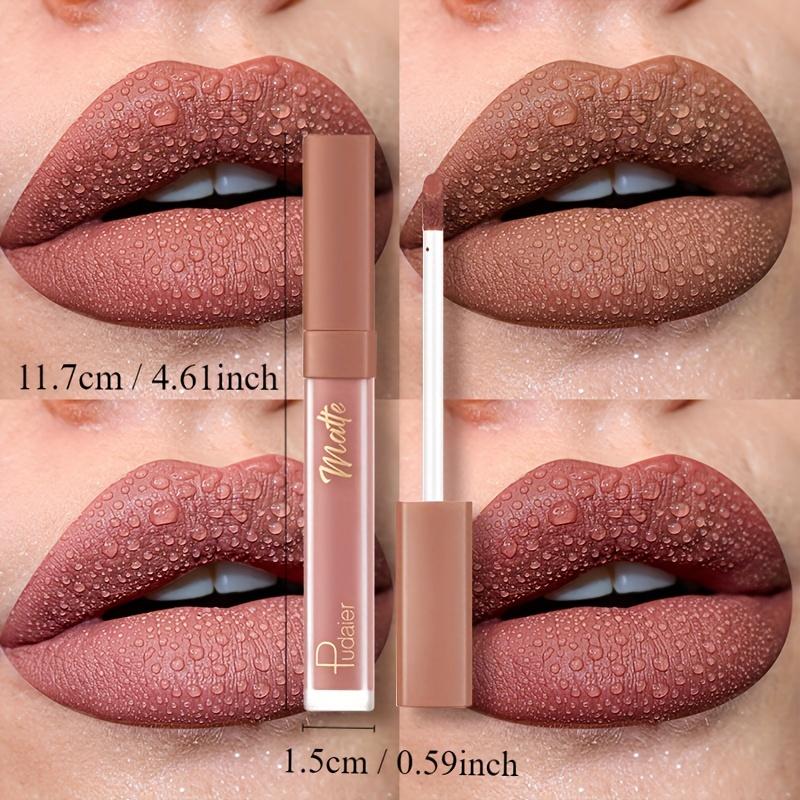 Rossetto opaco vellutato, smalto per labbra a lunga tenuta, impermeabile, anti-crepa, in pasta, in diverse tonalità di rosa, viola e rosso, lucidalabbra per il trucco quotidiano