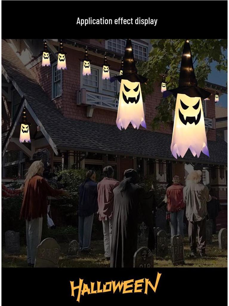 Halloween LED String Lights: Pumpkin Lanterns, Witch Hats, and Ghosts for Spooky Atmosphere