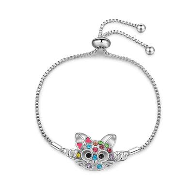 Strassarmband med kattmotiv - Justerbart kattungearmband, Söta handsmycken, Julklapp