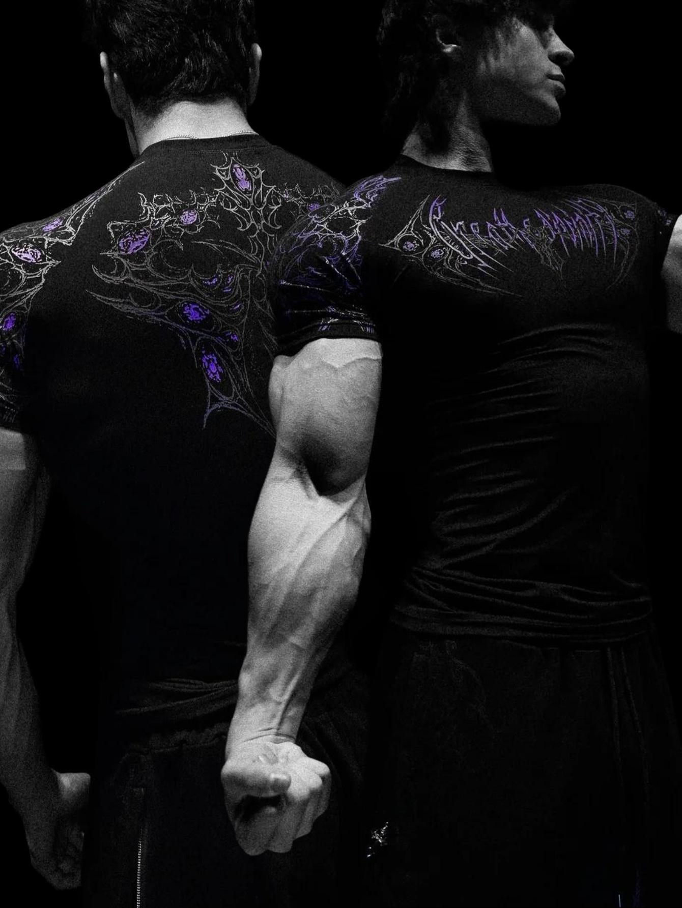 Breathedivinity Summer Muscle Men s Quick-Dry Short Sleeve Fitness Top Small