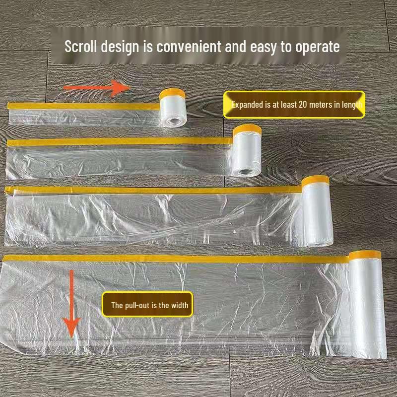 Dustproof Household Masking Film - Disposable Renovation & Furniture Dust Cover