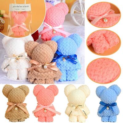 Cartoon Cute Bear Towel Square Towel Holiday Birthday Gift 30x30cm Day Household Souvenir Valen X1L2