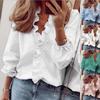 Women Long Sleeve Ruffled Collar Casual Blouse For Summer