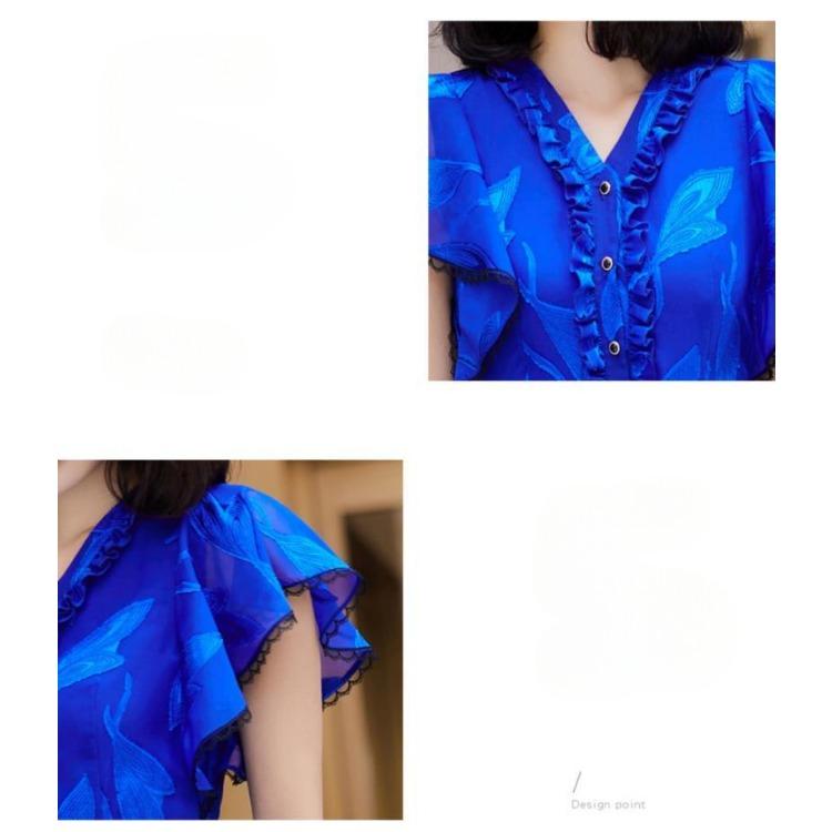 French Style Chiffon Summer Dress Women Long Elegant Beach Dress with Flowy Hem