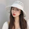 Summer Lace Bucket Hat for Women Sunscreen Sun Hat Daisy Embroidery Lace Breathable Fisherman Cap Bucket Hat Basin Hats