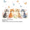 Spring Cat Window Cling Cartoon Cat Flowers Butterflies Window Sticker Reusable Static Glass Decal for Bathroom Kitchen Glass Doors