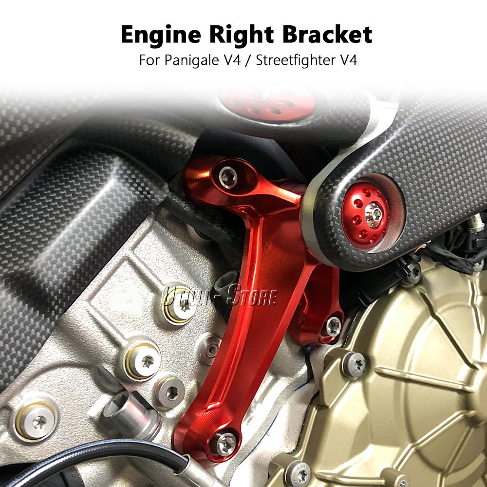 Motorcycle Accessories CNC Aluminum For Ducati Streetfighter V4 Panigale V4 S V4S New Engine Right Upper Bracket Parts