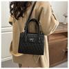 French Bow Pu Square Shoulder Bags for Women Simple Solid Color Ladies Crossbody Bag Versatile Portable Female Handbags Purse