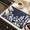 3D Flower Dish Mat Diatomaceous Earth Absorbent Dish Drying Mat Coaster Floral Placemat Insulation Mat for Kitchen Counter Dining Table