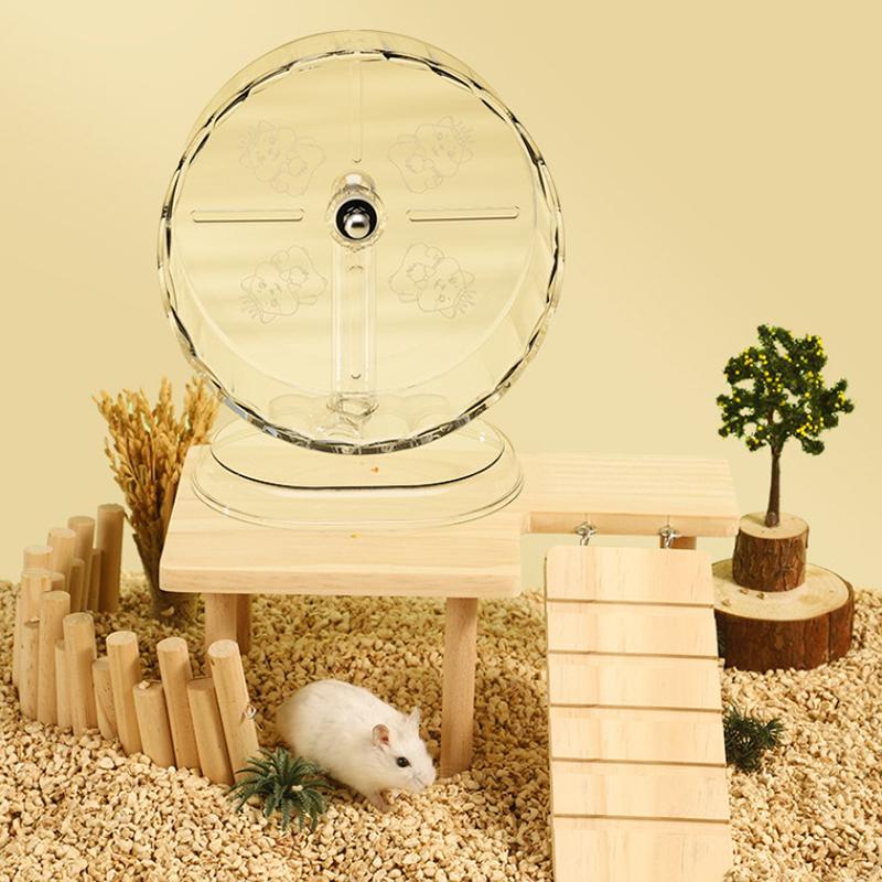 Kołowrotek dla chomika Kołowrotek do ćwiczeń dla chomika Akrylowy Przezroczysty Zapobiegający poślizgowi Wszechstronny Łatwy do czyszczenia Ze stojakiem do klatki chomika