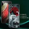 Case For Samsung Galaxy S20 S22 Ultra S21 FE S10 S9 Plus Note 20 10 Lite 9 Soft Phone Shell Landscape Ink Painting Samurai Art