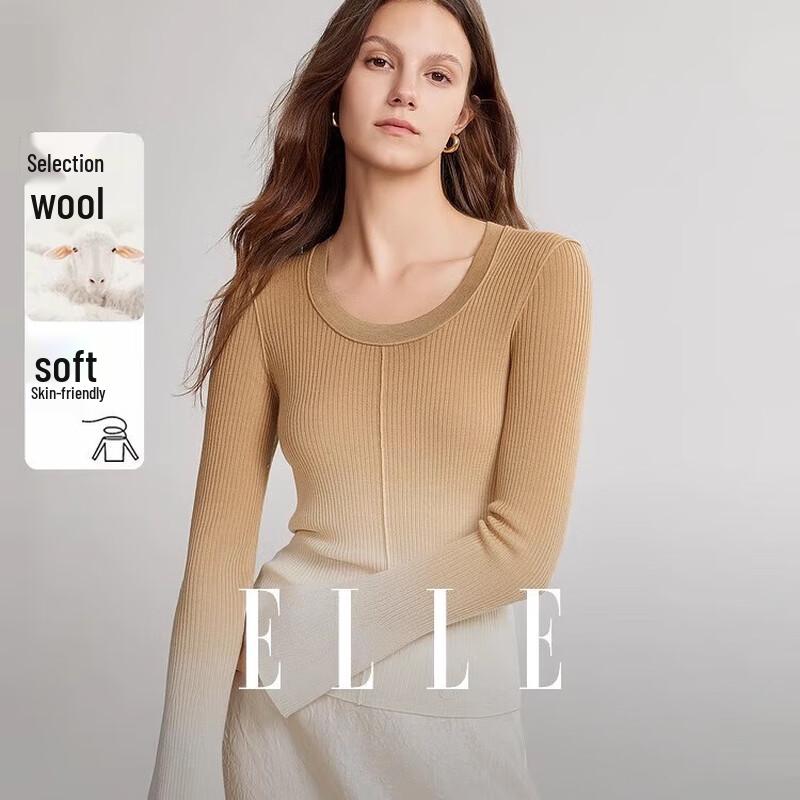 

ELLE 2024 Women s Gradient Round Neck Slim Fit Sweater EM49503 M