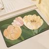 Kamelie Badezimmer Diatomeenerde Bodenmatte Wasseraufnahme und Rutschfestigkeit Weiches Kissen Frische Blume Badezimmertür Haushalt Toilette Eingang
