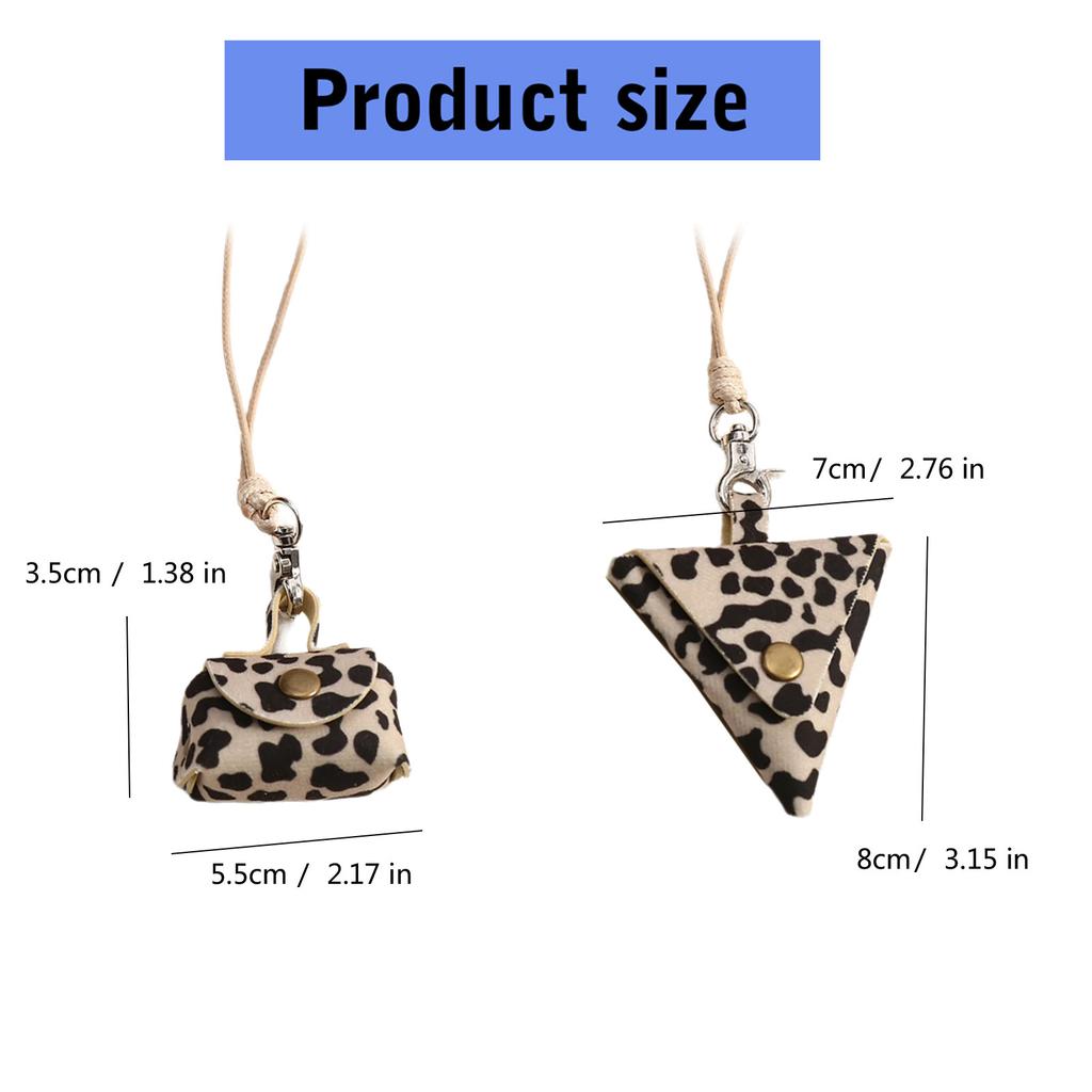 Retro Styles Hanging Neck Bag Pendant Necklace with Leather Materials for Earphones and Coin Portable and Sturdy