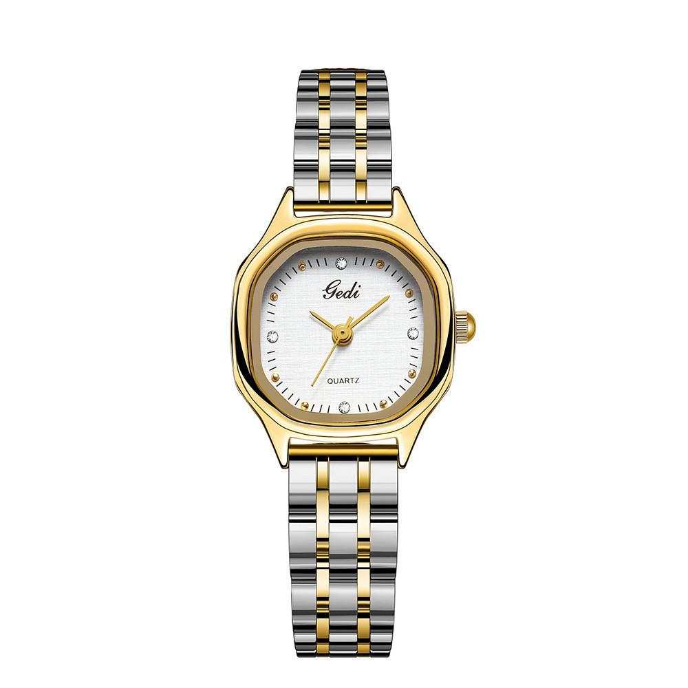 Womens Fashion Small Steel Watch With Quartz Movement Waterproof For Daily Wear