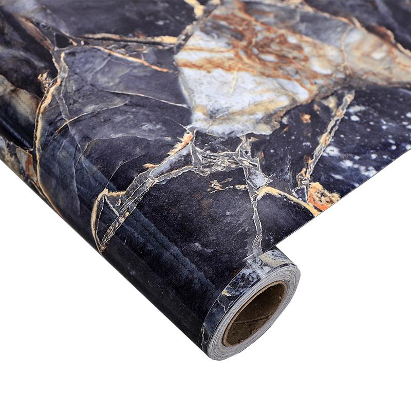 Sapphire Marble Pattern Self-Adhesive Wallpaper Waterproof Oil-Proof Decorative Film for Desktop Window Sill Kitchen Wall