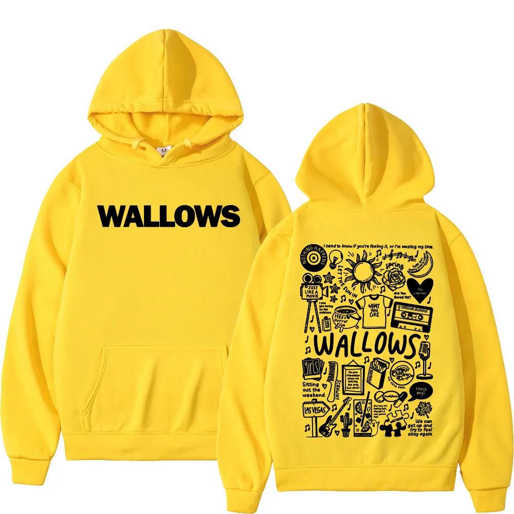 Autumn and Winter Warm Hoodies Rock Band Wallows Tour Men's and Women's Fashion Retro Hoodies Long Sleeve Sweatshirts