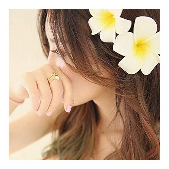 Yesallwas Hair Clips Pins Plumeria Artificial Flowers 5cm Set of 20 Flowers Only White Hair Clips Pins Plumeria Hair Accessories Floral DIY Handmade